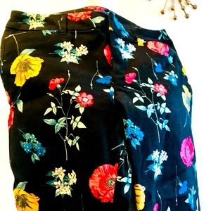 Mid-rise, Stretch Flowery Capri